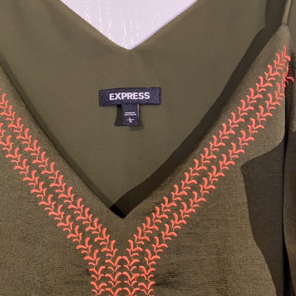 Express Green W/Orange Detail Spaghetti Strap L - Picture 3 of 4